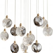 Подвесной светильник OD2440 OD2440-13 gold/clear+amber+grey Подвесной светильник OD2440 OD2440-13 gold/clear+amber+grey