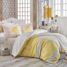 Желтое постельное белье «ELSA» из сатина, евро, красивое