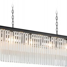 Подвесная люстра 1920s Odeon KR0387P-10C/P black/frost Подвесная люстра 1920s Odeon KR0387P-10C/P black/frost
