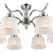 Люстра на штанге Omnilux Arosio OML-88407-06 с тканевым плафоном