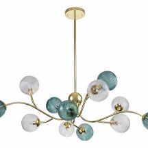 Зелёная люстра Indigo Selva 11032/12R Gold