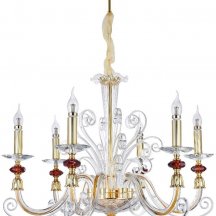 Люстра для натяжных потолков Crystal Lux CATARINA Catarina SP6 V2 Gold/Transparent-Cognac