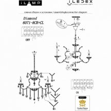 Подвесная люстра Diamond 6071-8 CR+CL