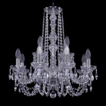 Люстра для натяжного потолка Bohemia Ivele Crystal 1402 1402/8+4/195/h-60/Ni