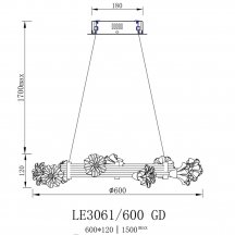Люстра для натяжного потолка LEON Octavia LE3061/600 GD