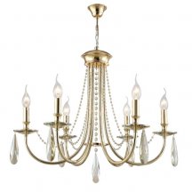 Подвесная люстра Crystal Lux Victoria SP6 Gold/Amber