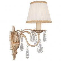 Бра в стиле флористика Eurosvet Инэс 3637/1 белый с золотом/прозрачный хрусталь Strotskis