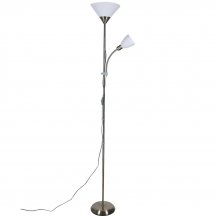 Торшер  UML-T520 E27+E14 SILVER/WHITE