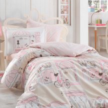 Розовое постельное белье «SONIA», поплин, полутороспальное