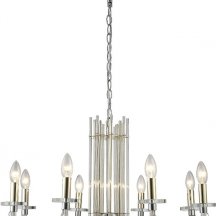 Подвесная люстра Crystal Lux AURELIO SP8 GOLD+CHROME/TRANSPARENT