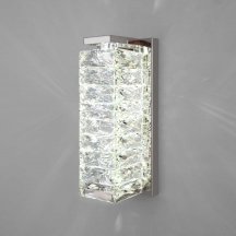 Настенный светодиодный светильник Eurosvet Blitz 40259 Led хром/ прозрачный хрусталь Strotskis