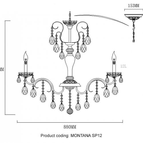 Подвесная люстра Crystal Lux Montana SP12