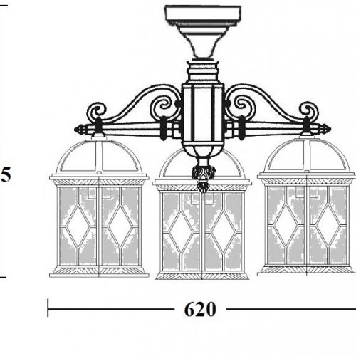 Потолочный светильник уличный Oasis Light SORENTO 92670A/3 Bl