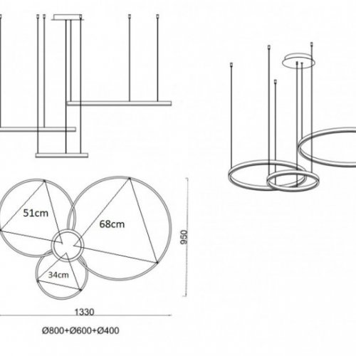 Подвесная светодиодная люстра Kink Light Лаура 08246,36PA(4000K)