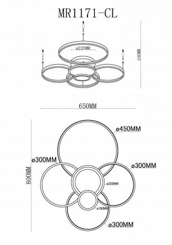 Потолочная люстра MyFar Nora MR1171-CL Потолочная люстра MyFar Nora MR1171-CL