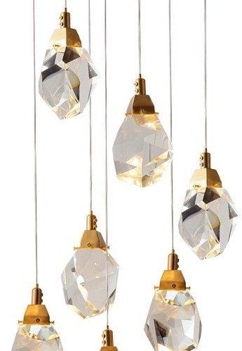 Подвесной светильник DeLight Collection Crystal rock II 9701P/7R brass