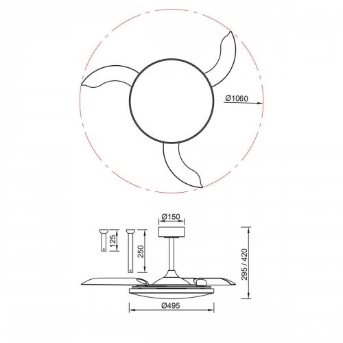 Люстра-вентилятор Mantra SLIM FAN 9055