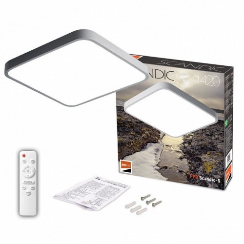 Накладной светильник Jazzway  PPB  Scandic-S 72w 3000-6500K GR IP20 430*430*50