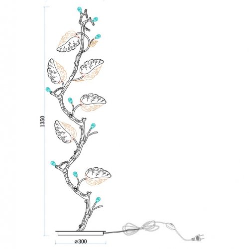 Торшер Olivia LE3037/1F GD