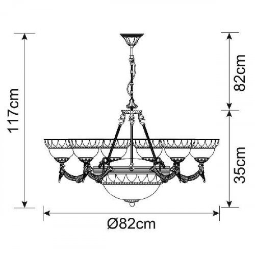 Подвесная люстра Arte Lamp Windsor A3777LM-6-2AB