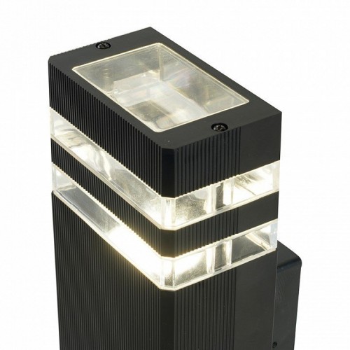 Светильник садово-парковый  Feron.ONE DH0807-P, на стену вверх/вниз,  2*GU10 220-240V, черный пластик 51539