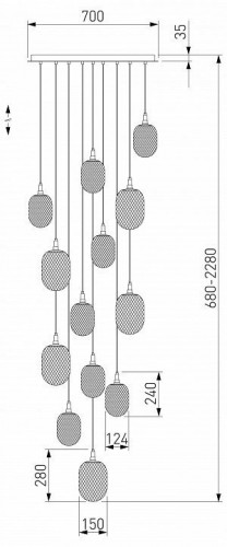 Подвесной светильник Eurosvet Pineapple 50266 дымчатый/прозрачный/янтарный
