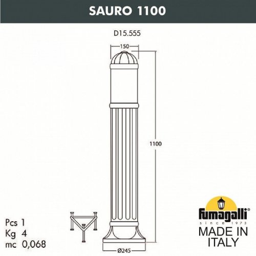 Наземный светильник Fumagalli Sauro D15.555.000.LXF1R.FC1