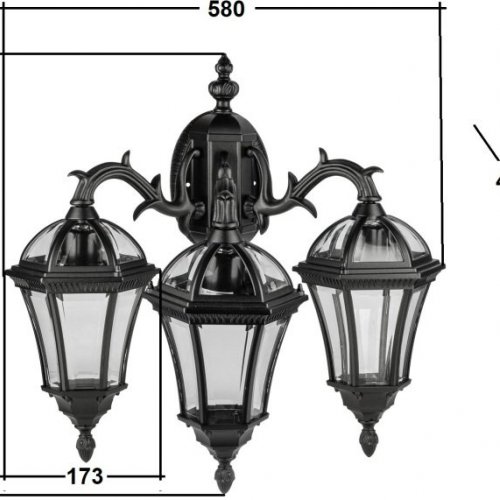Настенный фонарь Oasis Light уличный ROMA S 95202S 3 15L Bl Настенный фонарь Oasis Light уличный ROMA S 95202S 3 15L Bl
