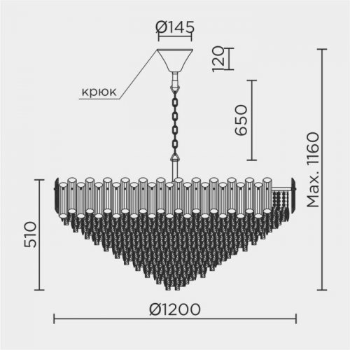 Подвесная люстра ML.7088.1200R GD Подвесная люстра ML.7088.1200R GD