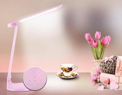 Настольная лампа офисная Ambrella light DE550 DE551 PI розовый LED 3000-6400K 8W