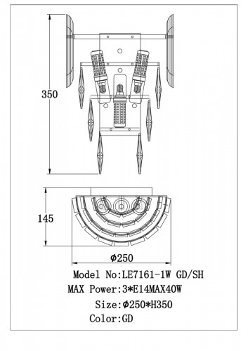 Бра Jacqueline LE7161/1W GD/SH Бра Jacqueline LE7161/1W GD/SH