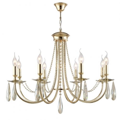 Подвесная люстра Crystal Lux Victoria SP8 Gold/Amber