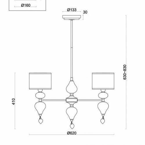 Потолочная люстра Raise FR5369CL-03BS