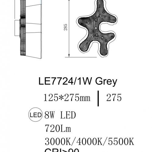 Бра Recif LE7724/1W Grey