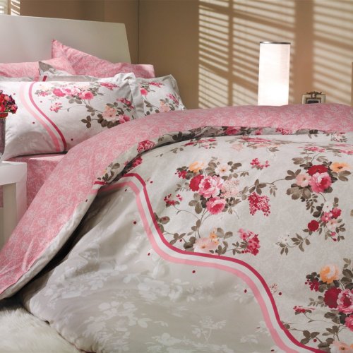Розовое постельное белье «SUSANA», евро размер, поплин