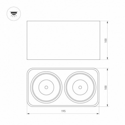 Потолочный светодиодный светильник Arlight SP-Cubus-S195x100-2x8W Warm3000 036057