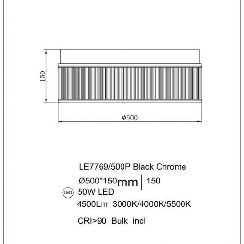 Потолочный светильник Lumiere LE7769/500P Black Chrome