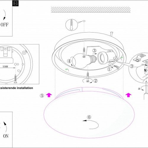 Cветильник настенно-потолочный Eglo Ella 81635