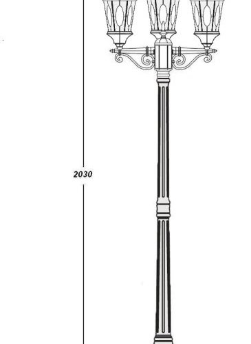 Наземный фонарь ASTORIA 2M 91408MB Gb овал