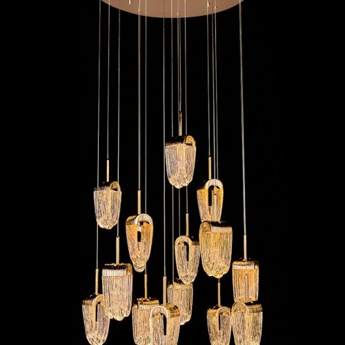 Подвесная люстра Cascade LE7717/10+5+1 Gold