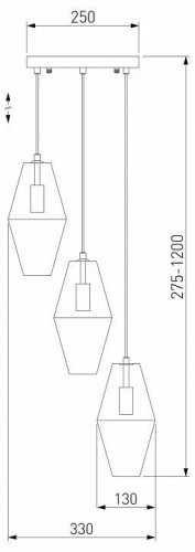 Подвесная люстра Eurosvet Prism 50236/3 янтарный