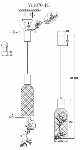 Подвесной светильник Moderli Ophelia V11870-PL