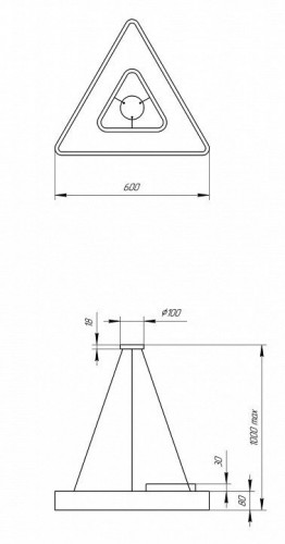 Подвесной светодиодный светильник Geometria ЭРА Delta SPO-153-W-40K-030 30Вт 4000К белый Б0050578