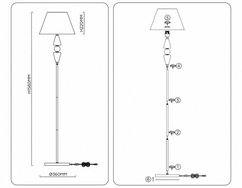 Торшер Ambrella light High Light LH75265