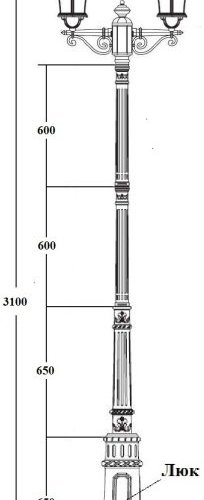 Наземный фонарь Oasis Light ROMA L 95210LA E7 Gb