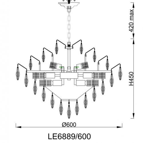 Подвесная люстра Adriana LE6889/600 GD