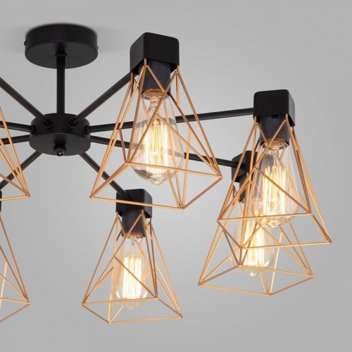 Потолочная люстра Eurosvet Trappola 70107/8 черный/латунь Потолочная люстра Eurosvet Trappola 70107/8 черный/латунь