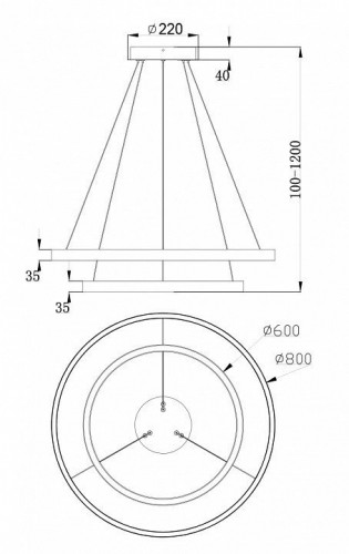 Подвесной светодиодный светильник Maytoni Rim MOD058PL-L74BS4K Подвесной светодиодный светильник Maytoni Rim MOD058PL-L74BS4K