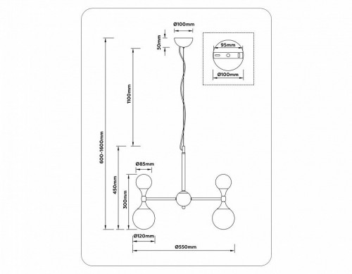 Подвесная люстра Ambrella light High Light LH51050 Подвесная люстра Ambrella light High Light LH51050