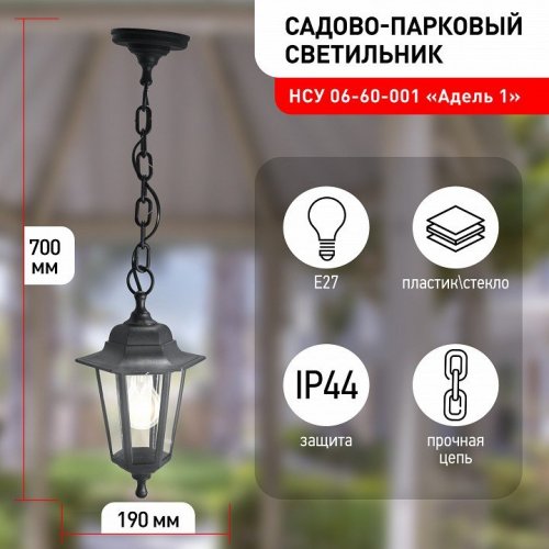 Подвесной светильник Эра  НСУ 06-60-001 черный